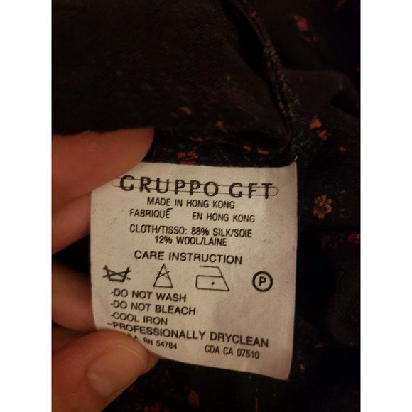 80s Silk and Wool Blend Paisley and Floral Skirt Set - Picture 5 of 7